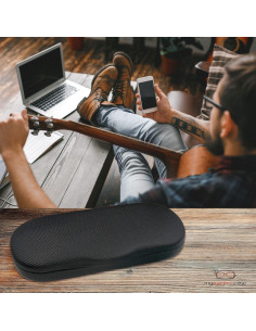 Estuche Duro para Gafas MyEyeglassCase Negro Rugoso 2