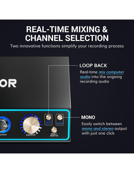 Interfaz de Audio TONOR TX510 USB 2 Canales XLR Negro