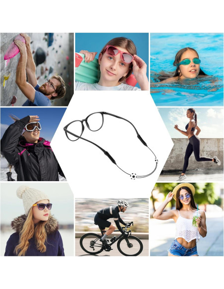 Correa Ajustable para Gafas Amabro 2PCS 23.5-35.5cm Deportiva