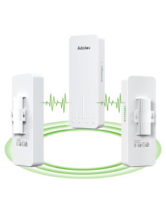 Kit de Puente Inalámbrico Adalov CPE662 3PCS 3KM 5.8GHz