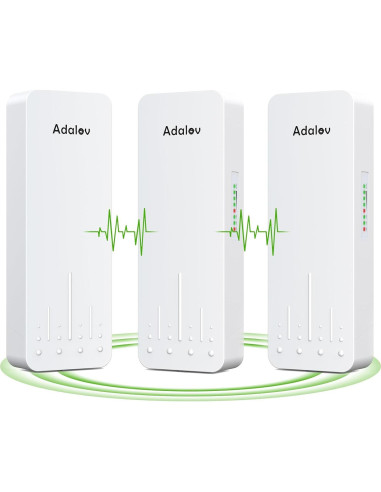 Kit de Puente Inalámbrico Adalov CPE662 3PCS 3KM 5.8GHz