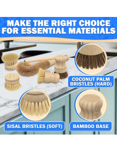 Juego de 5 cepillos de bambú ZOKLU para platos y botellas 2