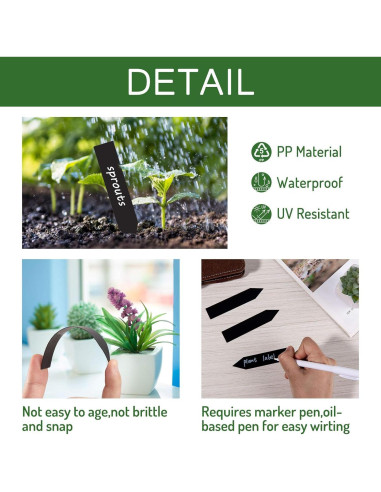 Etiquetas de Plástico para Plantas Whaline 200 Pcs 10x2 cm