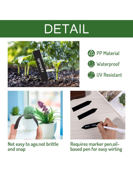 Etiquetas de Plástico para Plantas Whaline 200 Pcs 10x2 cm