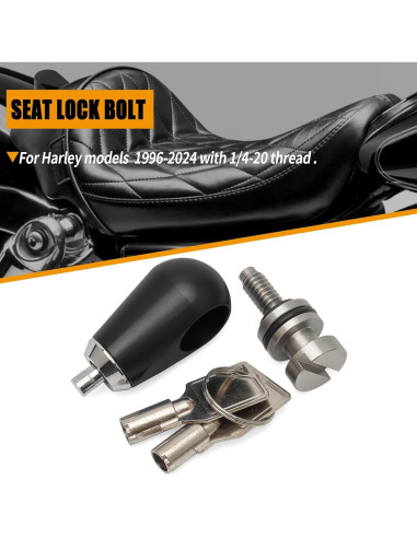 Tornillo de bloqueo de asiento antirrobo Daklvng 1/4-20 para Harley 1996-2024