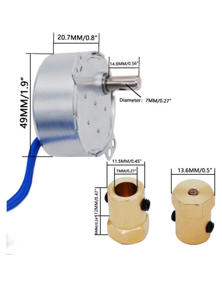Motor Sincrónico Twidec 5-6RPM 4W AC 127V para Girador de Tazas