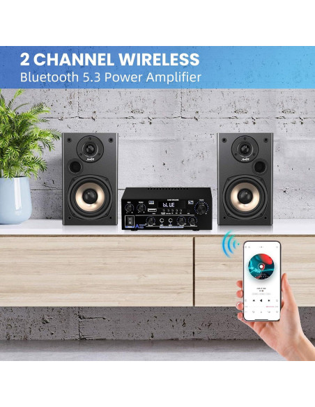Amplificador de Audio Estéreo 1000W Bluetooth 5.3 AK55