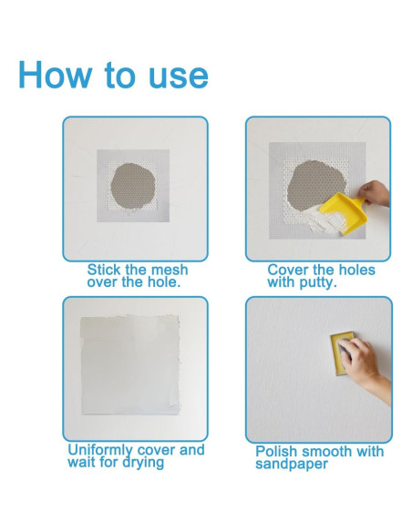 Kit de Parcheo de Dry Wall HSDNDUR 16 Piezas Autoadhesivo