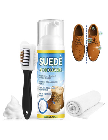 Kit Limpiador de Zapatos Suede AstraVox 200ml con Cepillo y Toalla