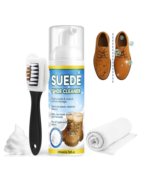 Kit Limpiador de Zapatos Suede AstraVox 200ml con Cepillo y Toalla