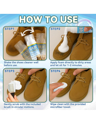 Kit Limpiador de Zapatos Suede AstraVox 200ml con Cepillo y Toalla