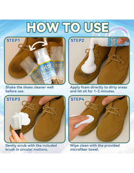 Kit Limpiador de Zapatos Suede AstraVox 200ml con Cepillo y Toalla