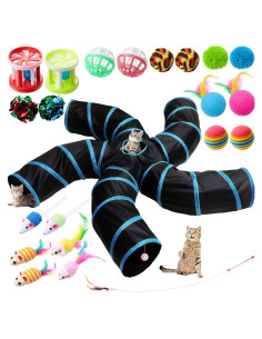 Conjunto Túnel para Gatos Poen 21 Piezas Juguetes Interactivos