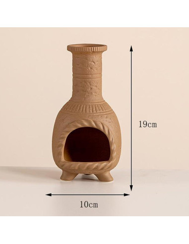 Mini Chimenea Cerámica WABIWABI@HOME para Incienso 19x10 cm