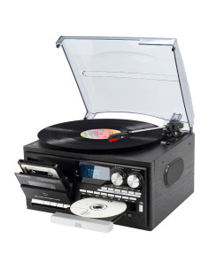 Tocadiscos Vintage 9-en-1 PAREIKO T408 Bluetooth Radio AM/FM