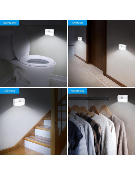 AMIR 4 Luces LED de Sensor de Movimiento para Escaleras 40 Lúmenes