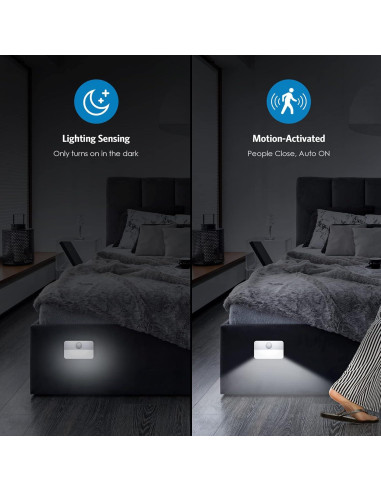 AMIR 4 Luces LED de Sensor de Movimiento para Escaleras 40 Lúmenes