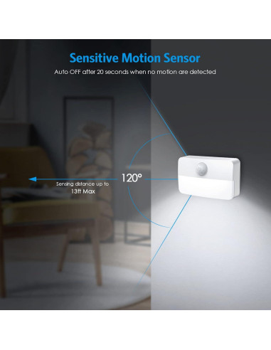 AMIR 4 Luces LED de Sensor de Movimiento para Escaleras 40 Lúmenes