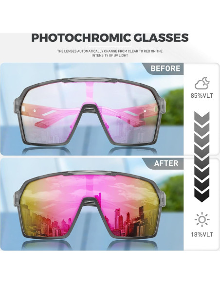 Gafas de Ciclismo Fotoquímicas S327 UV400 para Adultos Gafas de Ciclismo Fotoquímicas S327 UV400 para Adultos