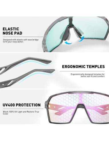 Gafas de Ciclismo Fotoquímicas S327 UV400 para Adultos