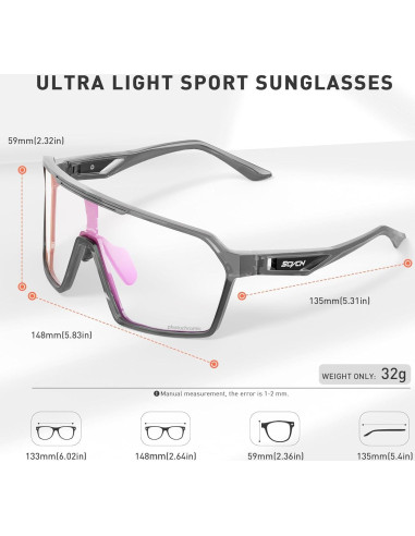 Gafas de Ciclismo Fotoquímicas S327 UV400 para Adultos
