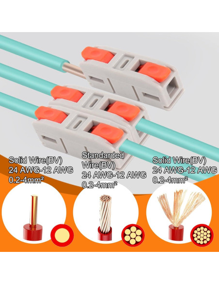 Kit de 30 Conectores de Cable de Palanca Tanbupu AWG 24-12