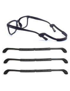 Correa para Gafas Silicona Negra 4 Pcs Ajustable Elástica