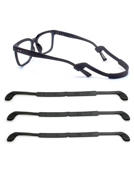 Correa para Gafas Silicona Negra 4 Pcs Ajustable Elástica