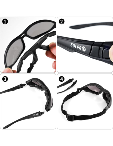 Gafas de sol de seguridad SOLPRO con lente anti-vaho y espuma