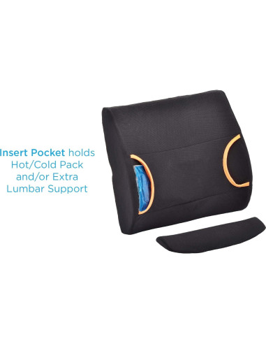 Cojín Lumbar NOVA con Paquete Térmico y Frío, Negro