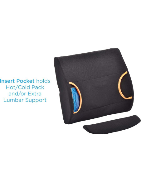 Cojín Lumbar NOVA con Paquete Térmico y Frío, Negro