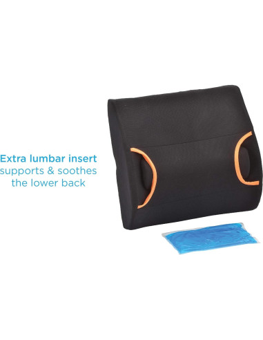 Cojín Lumbar NOVA con Paquete Térmico y Frío, Negro
