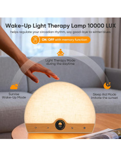 Lámpara de Terapia de Luz ATOROBROS 10000 Lux Despertador 2