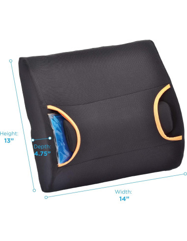 Cojín Lumbar NOVA con Paquete Térmico y Frío, Negro