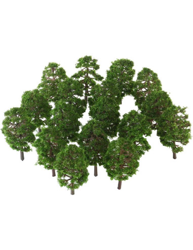 20 Árboles Miniatura Cabilock 9cm Verde Oscuro Escala 1:100