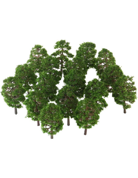 20 Árboles Miniatura Cabilock 9cm Verde Oscuro Escala 1:100