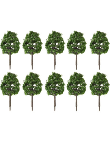 20 Árboles Miniatura Cabilock 9cm Verde Oscuro Escala 1:100