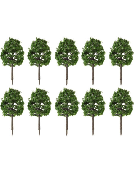 20 Árboles Miniatura Cabilock 9cm Verde Oscuro Escala 1:100