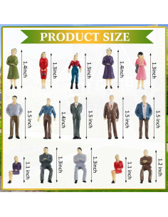 Mini Figuras de Personas Juexica 50 Pcs 1:50 Escala Clásico 2