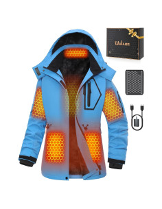 Chaqueta Calentada Wulcea para Mujeres 12V 18400mAh Azul Cielo