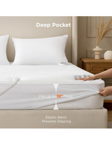 Cubre Colchón Calefaccionado Bedsure Twin 100W 10 Niveles Calor