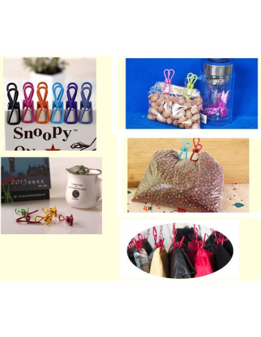 Pinzas de Metal Recubiertas PVC YIKANGHENG 20 Pcs 5 cm Colores Mezclados