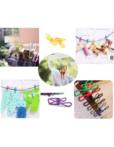 Pinzas de Metal Recubiertas PVC YIKANGHENG 20 Pcs 5 cm Colores Mezclados