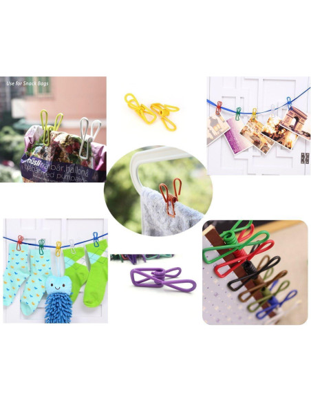 Pinzas de Metal Recubiertas PVC YIKANGHENG 20 Pcs 5 cm Colores Mezclados