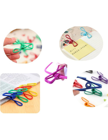 Pinzas de Metal Recubiertas PVC YIKANGHENG 20 Pcs 5 cm Colores Mezclados