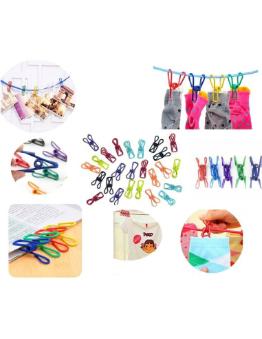 Pinzas de Metal Recubiertas PVC YIKANGHENG 20 Pcs 5 cm Colores Mezclados