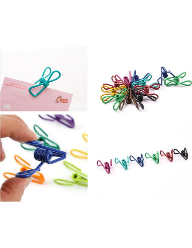 Pinzas de Metal Recubiertas PVC YIKANGHENG 20 Pcs 5 cm Colores Mezclados