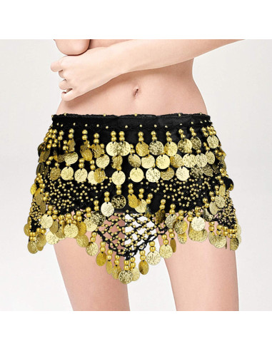 Accesorios de Danza del Vientre ORAZIO 4 Piezas - Bufanda, Cadena y Más