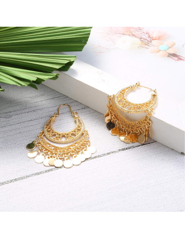 Accesorios de Danza del Vientre ORAZIO 4 Piezas - Bufanda, Cadena y Más