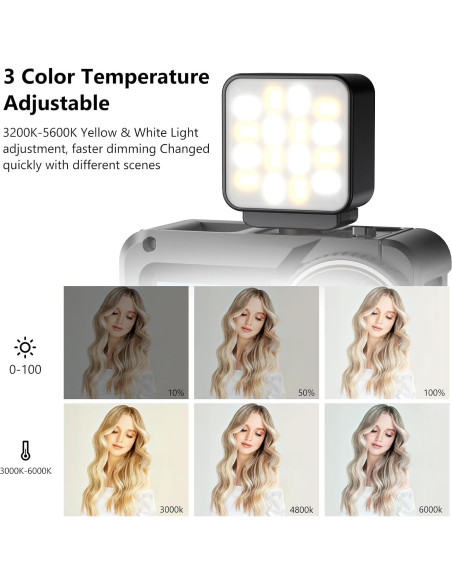 Luz de Relleno Magnética VRIG para DJI Action 3/4/5 - LED Compacta